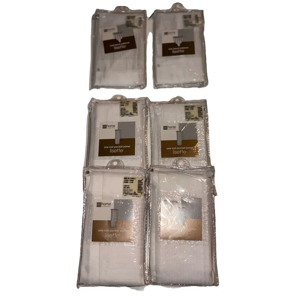 JC Penney Home 60 x 63 Lisette Sheer Cool White Rod Pocket Panels Set Of 4
